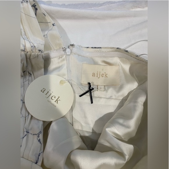 AIJEK Revolve One Shoulder 100% Silk Evening Formal Dress Size 1 - Picture 9 of 10